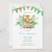 Kleine vos in het bos Waterverf Baby shower Kaart (Voorkant)