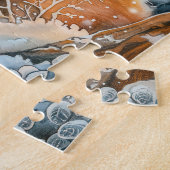 Kleine vos in het sneeuwbos legpuzzel (Zijkant)