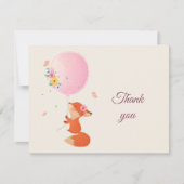 Kleine vos met ballon, bedankt kaart (Voorkant)