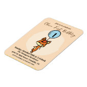 Kleine vos met ballonnen 1e verjaardag magneet (Linkerzijde)