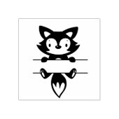 Kleine vos met banner rubberstempel (Afrduk)
