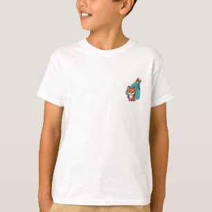 Kleine Vos Speelt met Kite Kids T-shirt