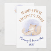 Kleine vossen gelukkige eerste de dag douanekaart  feestdagenkaart (Voorkant / Achterkant)