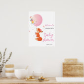 Kleine vossenvliegen met ballonverwelkomd poster (Keuken)