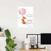 Kleine vossenvliegen met ballonverwelkomd poster (Thuiskantoor)