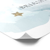 Kleine Vrede Hemel Blauwe Jongen Baby Shower Welko Poster (Hoek)