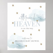 Kleine Vrede Hemel Blauwe Jongen Baby Shower Welko Poster (Voorkant)