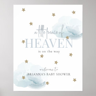 Kleine Vrede Hemel Blauwe Jongen Baby Shower Welko Poster