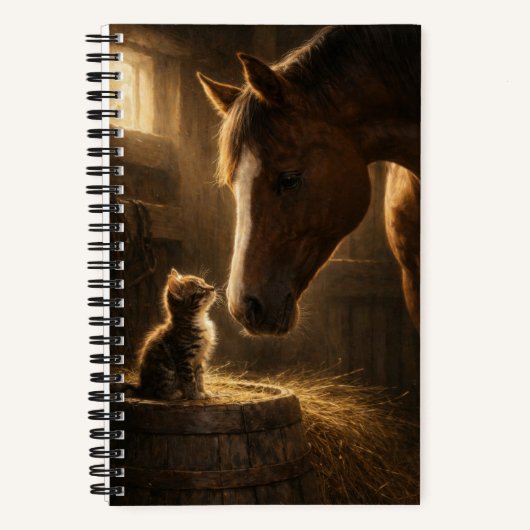 Kleine vriend | Paard & Kitten | Notitieboek (Voorkant)