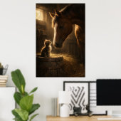 Kleine vriend | Paard & Kitten | Poster (Thuiskantoor)