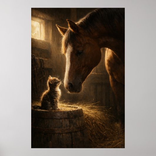 Kleine vriend | Paard & Kitten | Poster (Voorkant)