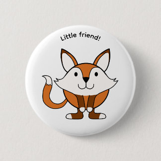 Kleine vriendelijke vos ronde button 5,7 cm