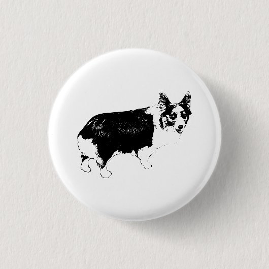 Kleine vrolijke Corgi Ronde Button 3,2 Cm (Voorkant)