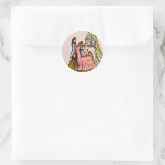 Kleine vrouwen lezen brief Sticker (Tas)