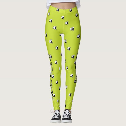 Kleine vuilnisLeggings - Geel Leggings (Voorkant)