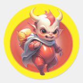 Kleine Vuur Imp Ronde Sticker (Voorkant)