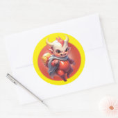 Kleine Vuur Imp Ronde Sticker (Envelop)