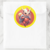 Kleine Vuur Imp Ronde Sticker (Tas)