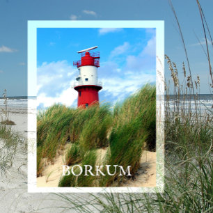 Kleine vuurtoren, Borkum, Oost-Friesland, Duitslan Briefkaart