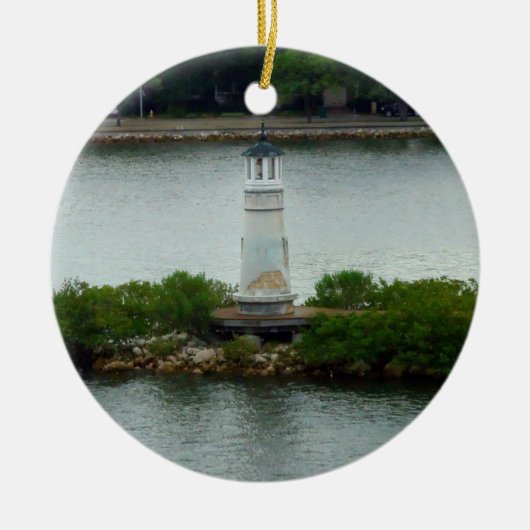 Kleine vuurtoren keramisch ornament (Voorkant)