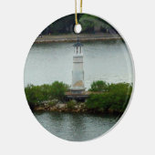 Kleine vuurtoren keramisch ornament (Links)