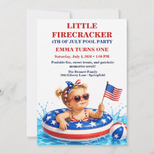Kleine Vuurwerk 1e Verjaardag Patriottisch  Kaart