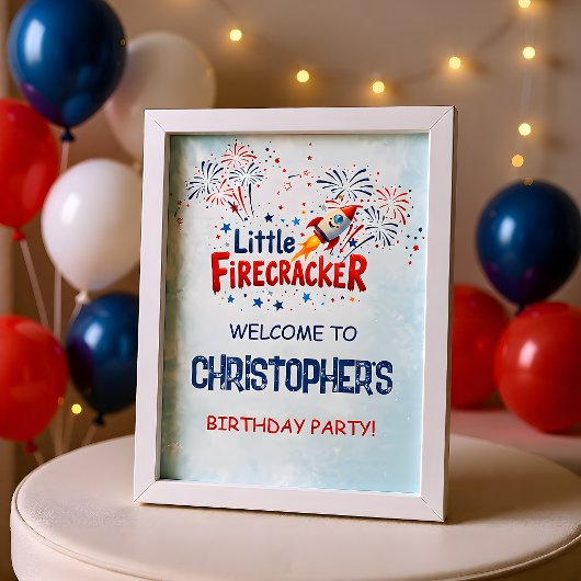 Kleine Vuurwerk 4 juli Feest Welkom Poster