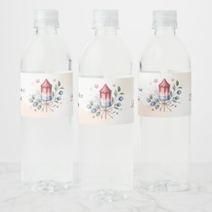 Kleine Vuurwerk Patriottische 4 juli Baby Shower Waterfles Etiket