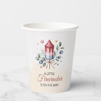 Kleine Vuurwerk Waterverf 4 juli Baby Shower Papieren Bekers