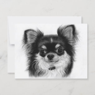 Kleine Waakhond - Handgeschilderde Chihuahua Puppy Briefkaart