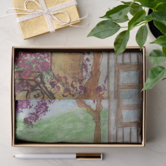 Kleine wagen met bloemen tissuepapier (Geschenk)