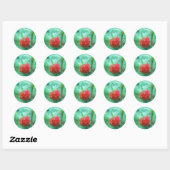 Kleine Walderdbeere Ronde Sticker (Vel)