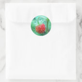 Kleine Walderdbeere Ronde Sticker (Tas)