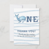 Kleine walvis 1e verjaardag onder het Zee Bedankkaart (Voorkant)