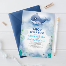Kleine walvis onder het Baby shower Zee