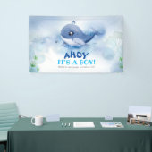 Kleine walvis onder het Zee Baby shower Spandoek (Beurs)