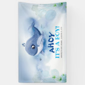 Kleine walvis onder het Zee Baby shower Spandoek (Verticaal)