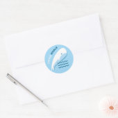 Kleine walvis. ronde sticker (Envelop)