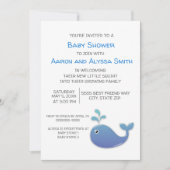 Kleine walvis/Squirt Blue White Couple's Shower Kaart (Voorkant)