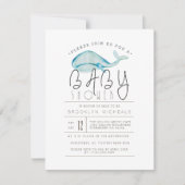 Kleine walvis Waterverf | Aquatisch Baby shower Kaart (Voorkant)