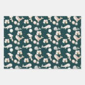 Kleine walvis Waterverf onder het Zee dier Inpakpapier Vel (Voorkant 3)