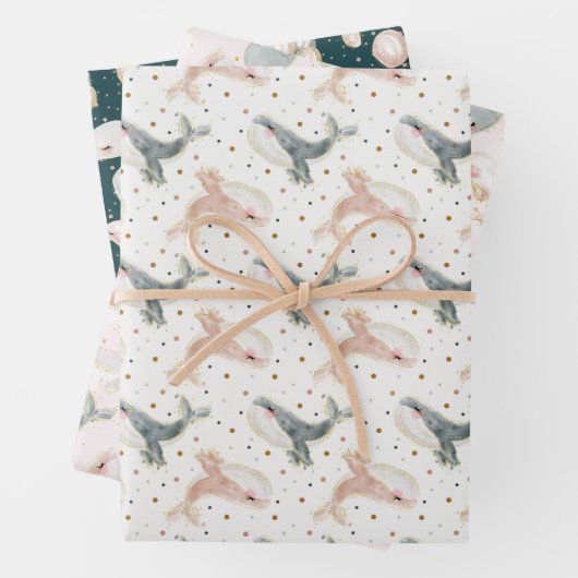 Kleine walvis Waterverf onder het Zee dier Inpakpapier Vel (In situ)