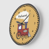 Kleine wandklok van de motor van de trein (Hoek)