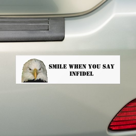 KLEINE WANNEER U ZEGT DAT U ZYINFIDEL BUMPERSTICKER (Op auto)