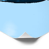 Kleine wasbeer in blauw glanzend Poster (Hoek)