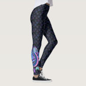 Kleine waterdraak op blauwe drakenschalen leggings (Rechts)