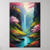 Kleine waterval in Charming Canyon Poster (Voorkant)