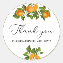 Kleine waterverf baby shower bedankt ronde sticker