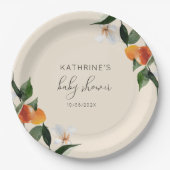 kleine waterverf citrusbaby shower papieren bordje (Voorkant)