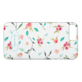 Kleine Waterverf Floral Patroon met Naam Case-Mate iPhone Case (Achterkant (Horizontaal))